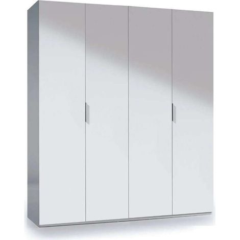 Armario 4 puertas abatibles acabado blanco. 200cm(alto). 180cm(ancho). 52cm(fondo). (1/5)