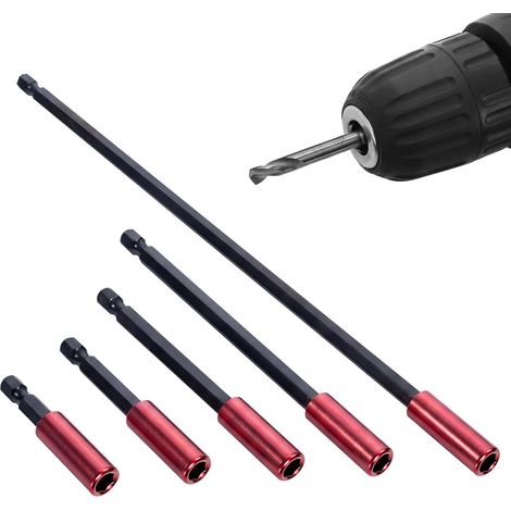 5 Piece Extension for 1/4" Bits with Magnetic Bit Holder (1/5)