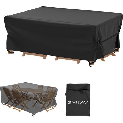 Housse carrée imperméable pour table de patio - 188 x 119 x 71 cm (L x l x H) - Pour extérieur, bistrot, salle à manger, brasero - Petite housse rectangulaire ultra coupe-vent et résistante aux (1/5)