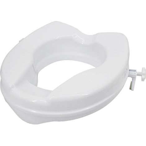 Lève-siège de toilette 300 lbs, rehaussé robuste avec brides de serrage, sans couvercle, blanc, 5 cm
