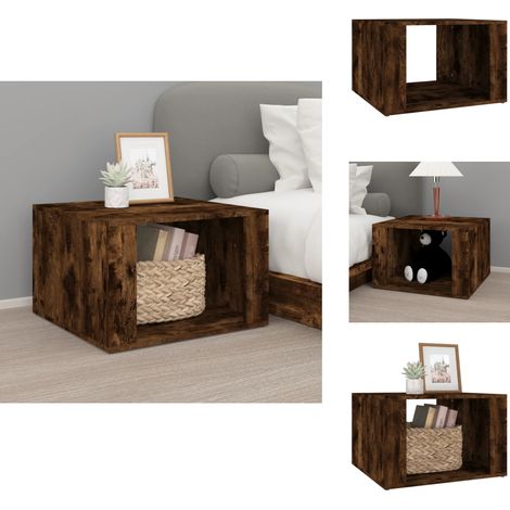 Table de chevet Chêne fumé 57x55x36 cm Bois d'ingénierie - Table De Chevet - Meuble De Chambre - Table Nuit - Commode - Rangement (1/5)