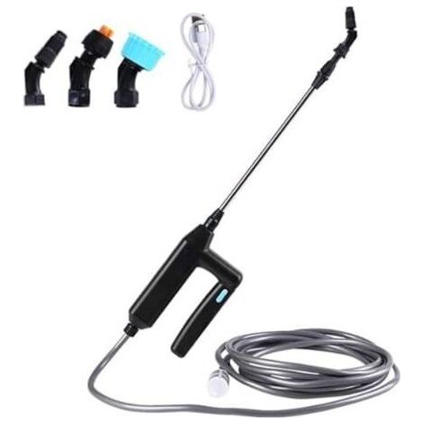 NALOOKAMIC Lance d'arrosage avec 3 buses réglables, lance de pulvérisation télescopique, pulvérisateur de jardin électrique rechargeable avec poignée.