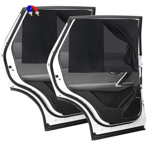 2 Pièces Pare Soleil Voiture, Rideaux Magnétiques de Voiture à Double Couche, pour Fenêtre Arrière de Voiture, Bloquer Les Rayons UV et la Chaleur, pour Enfants Adultes et Animal Domestique (1/5)