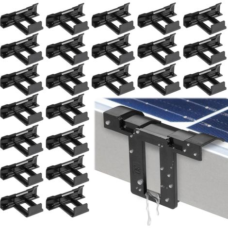 24 clip di drenaggio dell'acqua per pannelli solari da 30 mm, clip di drenaggio dell'acqua in materiale ABS resistente per moduli fotovoltaici da 30 mm, clip di drenaggio dell'acqua ad alta e bassa te (1/5)