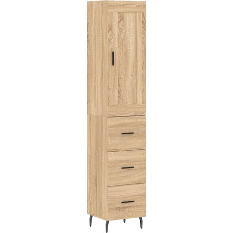 Highboard Sonoma Oak 34.5x34x180 cm Engineered Wood vidaXL (1/5)