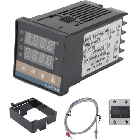 Eosnow Thermostat régulateur de température en plastique 0 à 400 degrés centigrades avec relais thermocouple K 100-240V