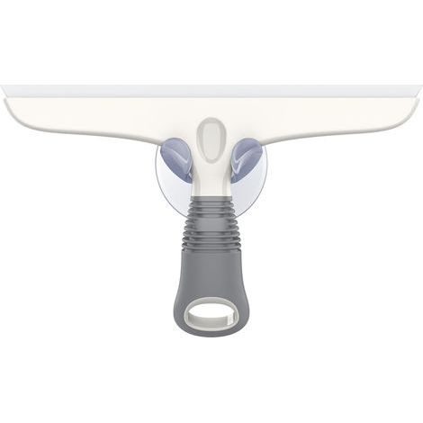 Blanc et Gris Raclette Vitre Silicone avec Support Ventouse, Raclette Vitre Professionnel pour PareBrise de Voiture, Fenêtre, Porte de Douche, Salle de Bain. (1/5)