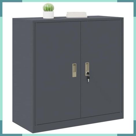 891642 Armoire de rangement Anthracite 90 x 40 x 90 cm Acier (1/5)