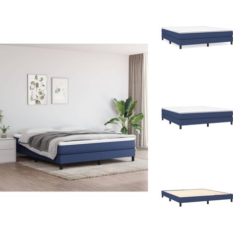 Cadre de lit sans matelas bleu 160x200 cm tissu - Cadre De Lit - Lit Double - Literie - Meuble Chambre - Chambre Adulte (1/5)