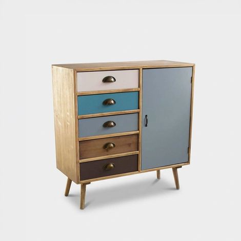 Mehrzweckschrank aus Holz mit Schubladen und Tür Levis (1/5)