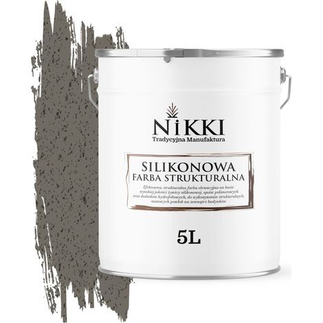 Silikon-Strukturfassadenfarbe 5L Dunkelwarmgrau F296 UV (1/5)