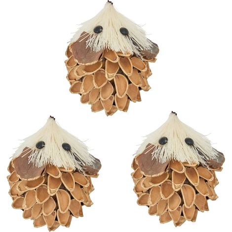 Baumschmuck aus Holz Igel x3 braun 7cm - Atmosphera créateur d'intérieur