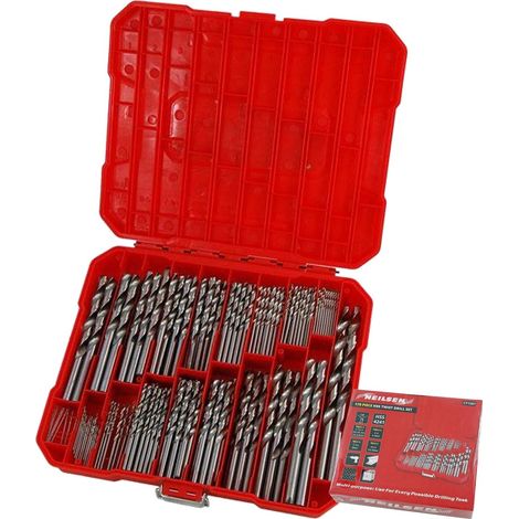 Neilsen Metal HSS Metric 170pc Drill Bits Set 1mm to 10mm for Steel Metal Wood