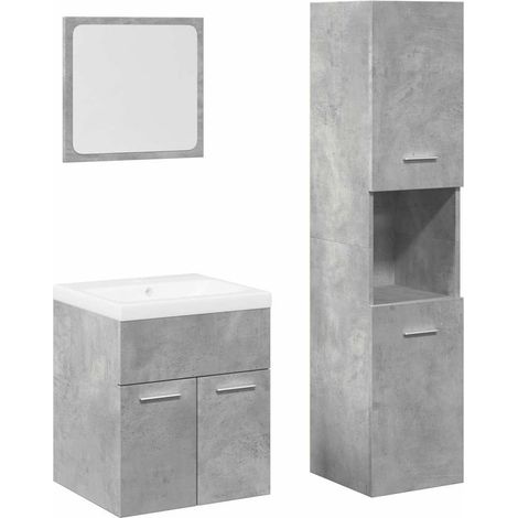 Maison Exclusive - Ensemble de meubles de salle de bain 4 pcs gris béton (1/5)