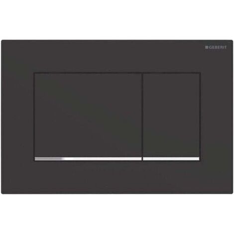 Sigma20 (formerly Sigma30) square actuator plate for dual flush: black, polished chrome (115.883.KM.1) (1/4)