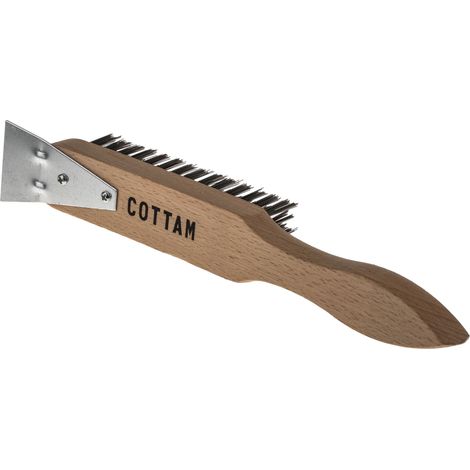 Brosse métallique RS PRO en Acier 140mm Beige, Marron 4 Rangs ( Prix pour 1 ) (1/3)