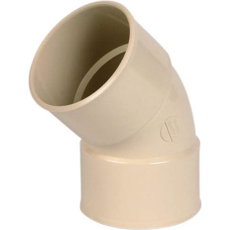 Nicoll – Coude PVC femelle-femelle 45° Ø80 sable – Raccord pour gouttière – Évite les impuretés – Dévoiement tube descente (1/2)