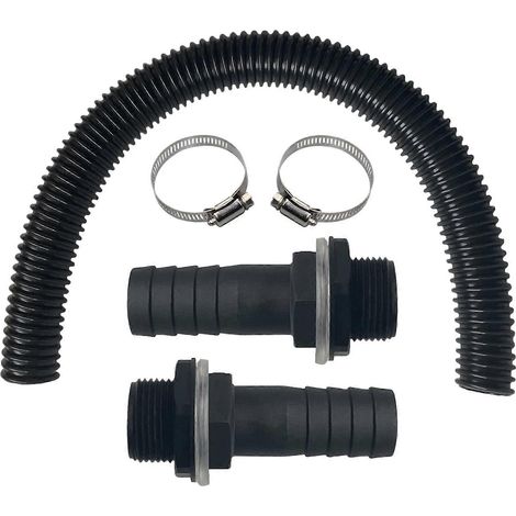 Kit de raccordement pour eau de pluie avec embout de tuyau de 50 cm pour récupérateurs d'eau de pluie