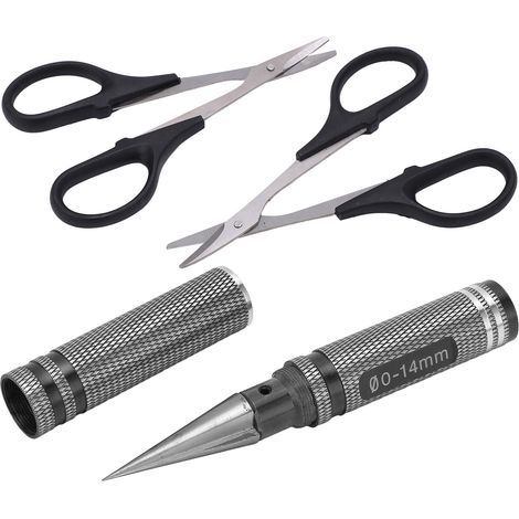 Kit de ciseaux courbes universels pour voitures et drones radiocommandés (0-14 mm) - Accessoire de perforation noir (1/5)