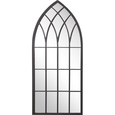 Wandspiegel CASSEL 50 cm 115 cm Metall Schwarz