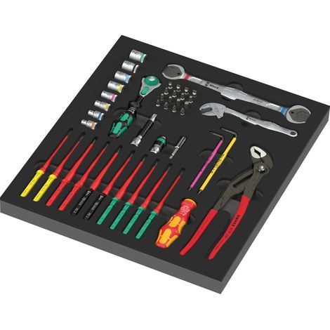 Wera 9753 Schaumstoffeinlage Kraftform Kompakt Wartung Set 1, 45-teilig (1/5)