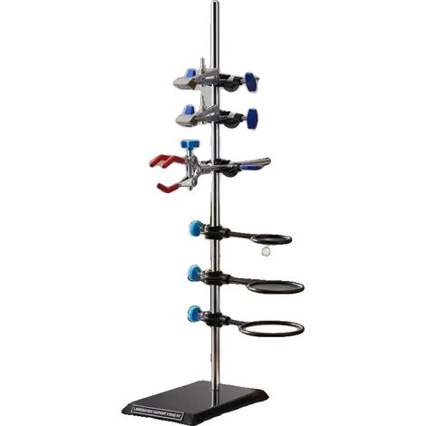 Supporto da laboratorio, supporto in acciaio, base stabile, argento (1/2)
