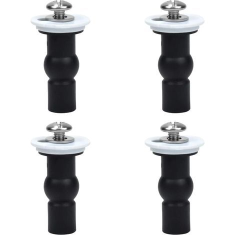 Raccords de siège de toilette, Lot de 4 charnières de siège de toilette Vis Fixations de siège de toilette Écrous supérieurs en caoutchouc expansibles Vis (1/4)
