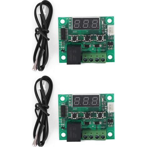 Thermostat Numérique 12V W1209 -50110°C Imperméable pour Contrôle de Température (2 Pièces) (1/5)