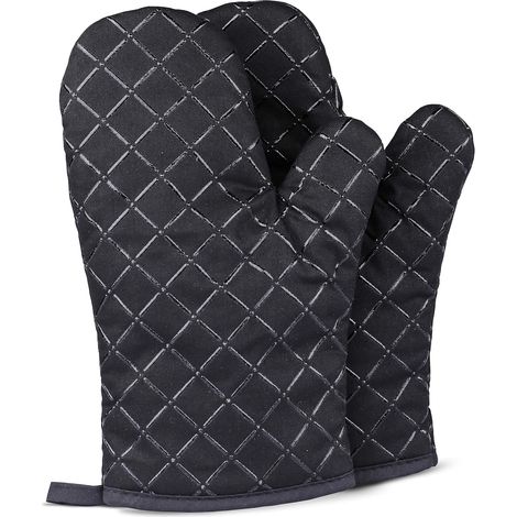 Guanti da forno, resistenti al calore, guanti isolanti termici in silicone antiscivolo su entrambi i lati, adatti per grigliare/cucinare/cuocere al forno/barbecue (1/5)