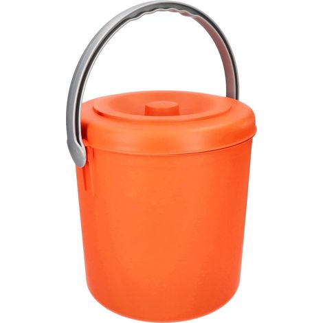 Stefanplast Poubelle Eureka Avec Couvercle 10 L Orange