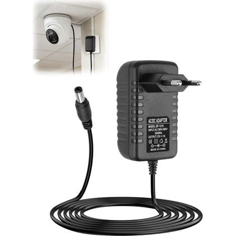 Adaptateur Secteur 12V 1A, Chargeur AC 220v-240v 50/60Hz, d'alimentation Universel CA à CC pour Bandes LED Lampe Clavier Caméra Routeur Radio, Prise DC 5,5x2,5mm (12W) (1/5)