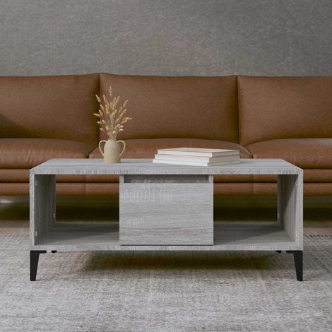Table basse Table d'appoint pour Salon Chambre - Sonoma gris 90x50x36,5 cm Bois d'ingénierie BV738644 - BonneVie (1/5)