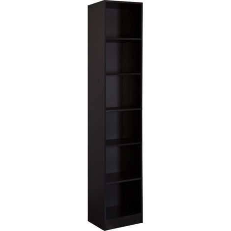 Bücherregal Rebecca Mobili Suyuk 200x40x29,5 Spanplatte Schwarz Modern