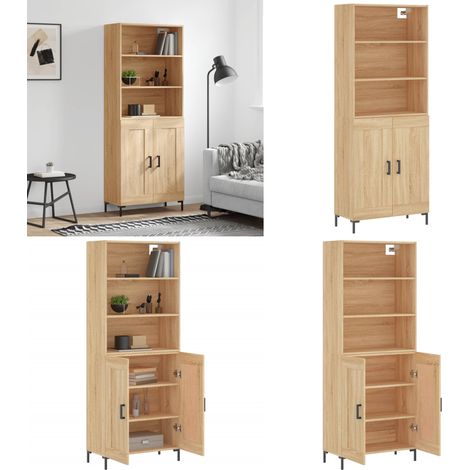 Highboard Sonoma-Eiche 69,5x34x180 cm Holzwerkstoff - Holzwerkstoff - Sonoma-Eiche (1/5)