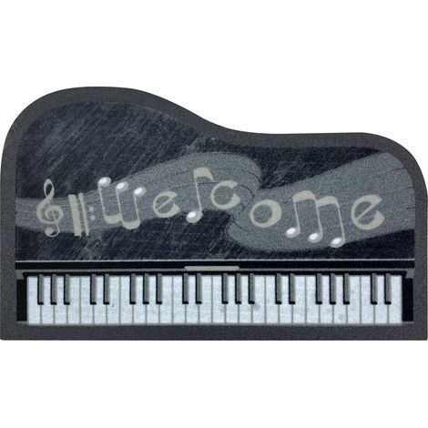 Zerbino Gomma Floccato Moderno Sagomato Asciugapassi Assorbente per Esterno o Interno Antiscivolo Prodotto Italiano Piano