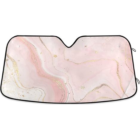 Pare-Soleil Avant Peau De Cuir Vache Rose Cuivré Pare-Brise