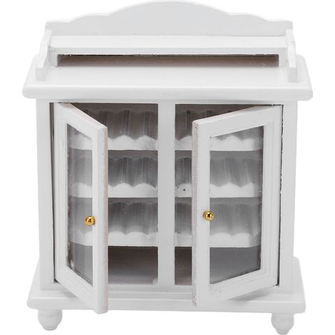 Meuble miniature en bois blanc, classique et élégant, à monter soi-même, pour maison de poupée à l'échelle 1/12. (1/5)