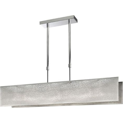 Lámpara de techo rectangular “Japan” de cuatro luces (4xG9) (40W máximo 230V) IP20 80x15x68cm fabricada en acero inoxidable, PVC (1/3)