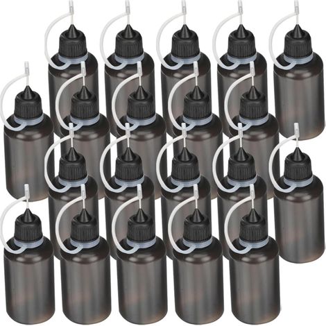 Lot de 20 Flacons Compte-gouttes en Plastique Pe 30ml Embout Fin pour Application Précise de Colle ou Huile pour Petits Projets de Bricolage (1/5)