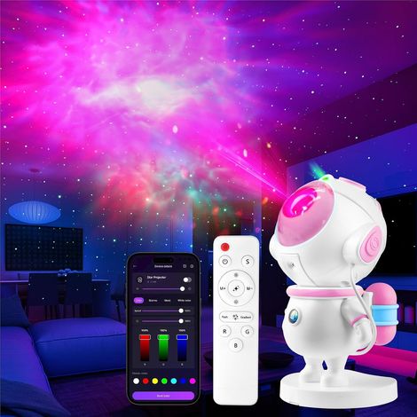 Astronaute Projecteur de Ciel étoilé pour Enfant, Veilleuse LED, Projecteur Galaxy avec Télécommande et Application de Contrôle, Décoration de Chambre d'Enfant, Noël, Cadeau (Rose) (1/5)