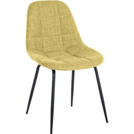Silla de comedor Tom en tela o polipiel Verde claro Tela