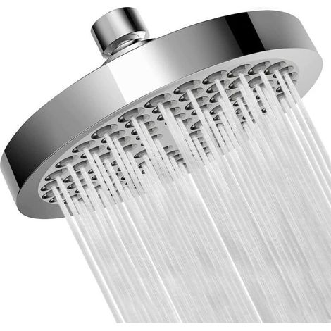Pomme de Douche Anti Calcaire, Pomme de Douche Haute Pression, Pommeau de Douche Fixé, Pommeau Douche Pluie à Économie \u200bd'eau, Ronde Tête de Douche Pluie, Pommeau Universelle (1/4)