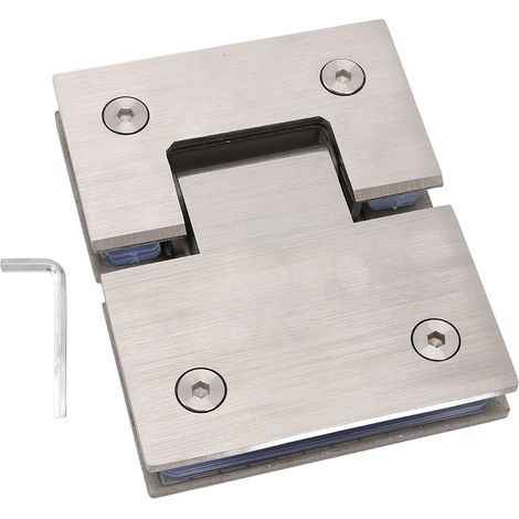 Charnière de porte de douche en verre sans cadre, ouverture à 180°, capacité de charge de 54 kg (120 lb), robuste, pour verre de 8 à 12 mm d'épaisseur. (1/5)