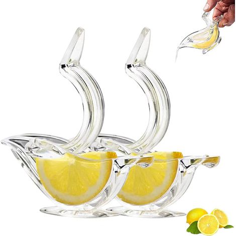 Lntyq Presse-Citron Individuel Design Deluxe, Presse-Agrumes Manuel, Presse à Main, Vaisselle en Acrylique Transparente, Vaisselle de Service (4PCS Blanc) (1/4)