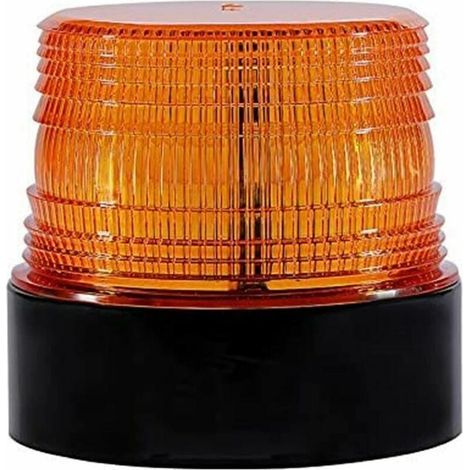 Gyrophare LED orange 12V rechargeable – Lumière stroboscopique étanche – Base magnétique pour véhicules d'urgence – Visibilité 200m