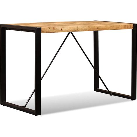 Maison Exclusive - Tavolo da Pranzo in Legno Massello di Mango Grezzo 120 cm (1/5)