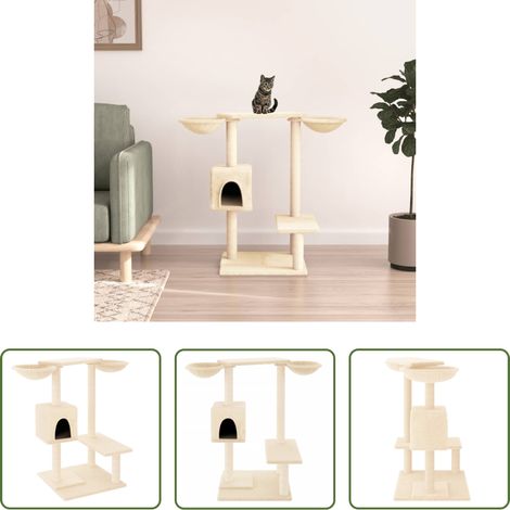 vidaXL Rascador para gatos con postes para rascar color crema 82 cm (1/5)