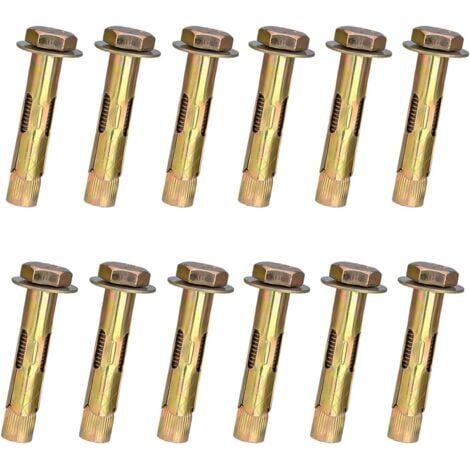 Lot de 12 boulons à vis d'expansion M8 x 60 mm, écrou hexagonal, boulon d'ancrage à manchon d'expansion à haute résistance, fixations à haute résistance pour mur de briques en béton (1/5)