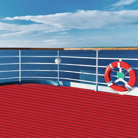 Tapis de sol en mousse EVA pour bateau - Autocollant - 240 cm x 90 cm - Tapis de bateau antidérapant - Pour bateau à moteur, yacht, kayak - Plateforme flottante - Rouge et noir (1/5)