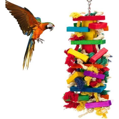Ensemble de jouets extra larges pour perroquets et oiseaux – Idéal pour les aras, les perroquets gris d'Afrique et les perroquets ,x (1/5)